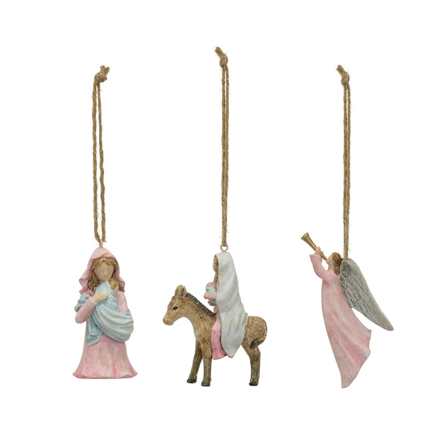 1-3/4" W Resin Holy Figure Ornament, 3 Styles