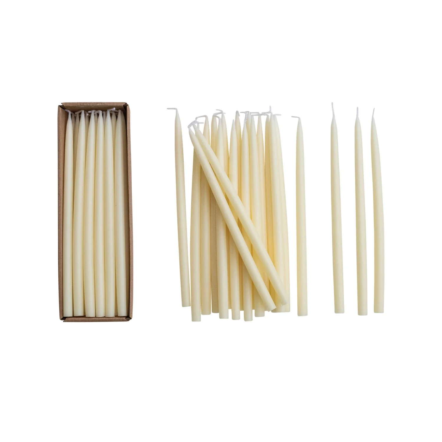 Thin Taper Candles Ivory Color