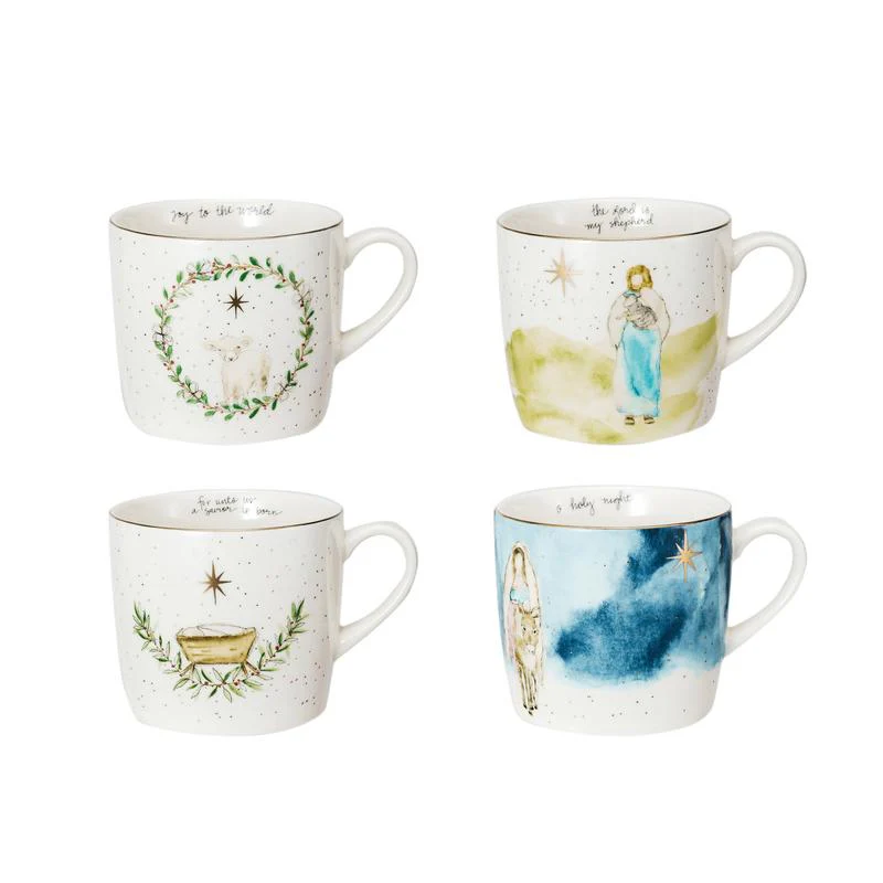 16 oz. Stoneware Mug w/ Gold Electroplating, 4 Styles e