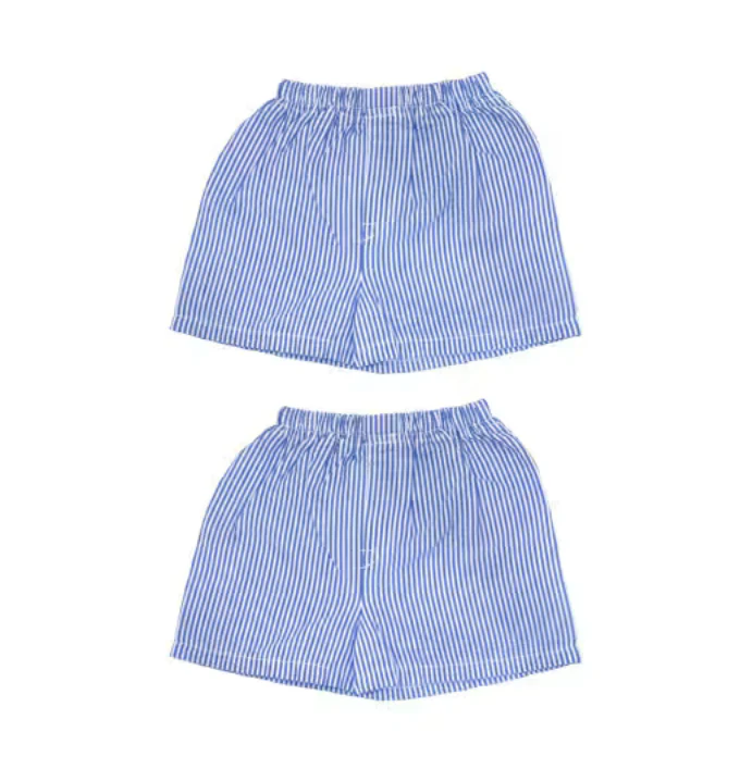Navy Seersucker Shorts