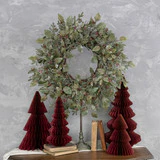 28" SNOWY FITTONIA, PINE & BERRY WREATH