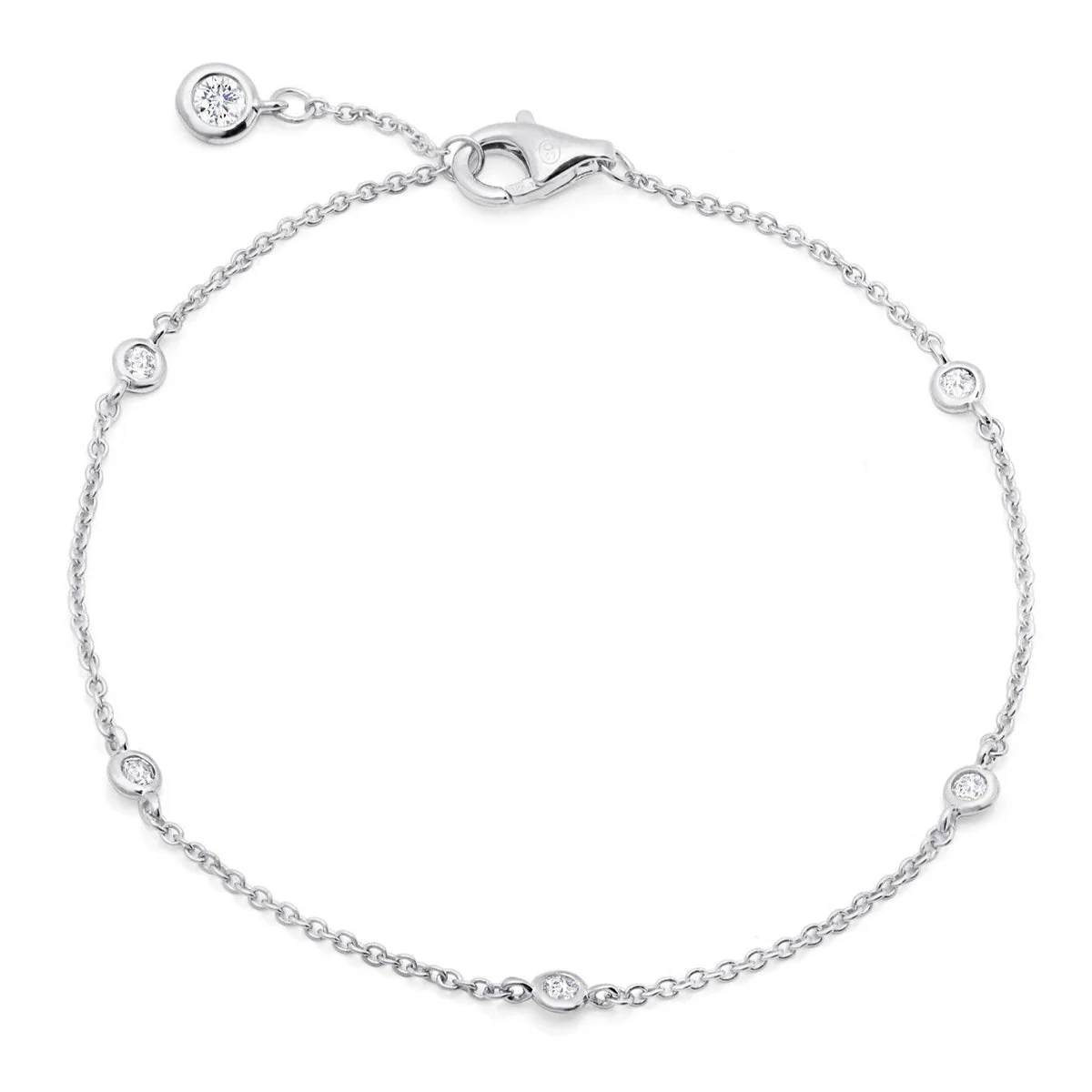 2mm Station Bracelet Finished in Platinum