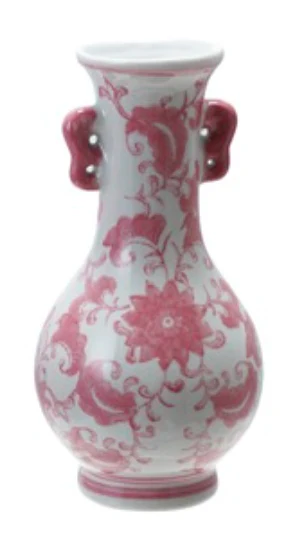 Pink Floral - 3" Rd x 7"H Stoneware Vase - Image 4