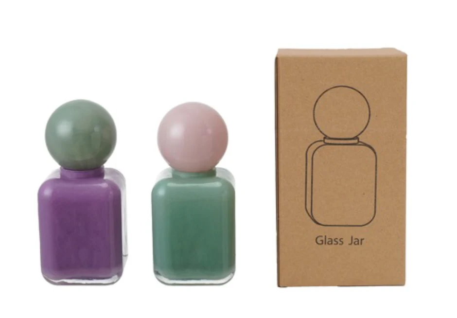 3" Square x 6-1/2"H Glass Bottle with Stopper