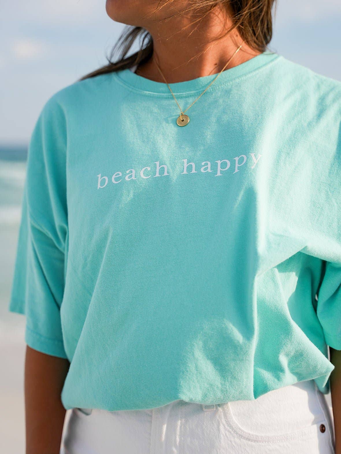 30A Gear - 30A Beach Happy Minimalistic T-Shirt: Blue / XL - Image 3