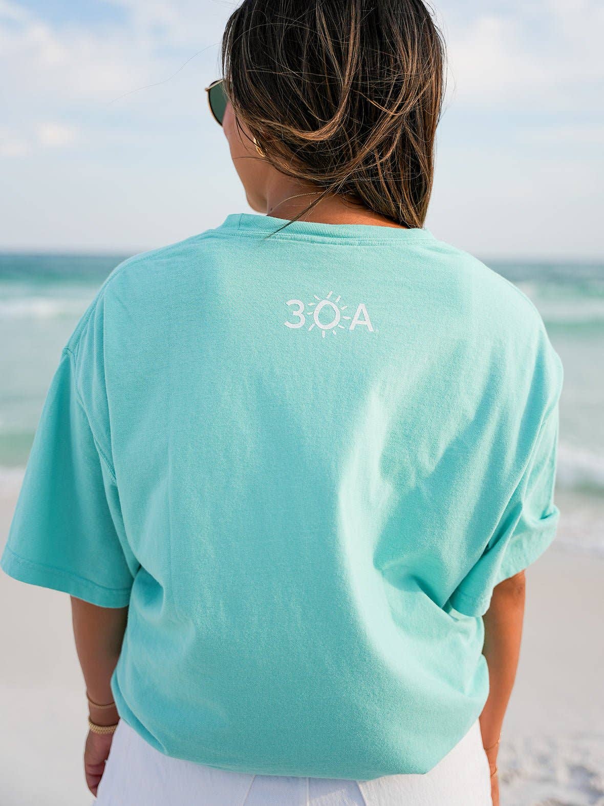 30A Gear - 30A Beach Happy Minimalistic T-Shirt: Light Green / L - Image 4