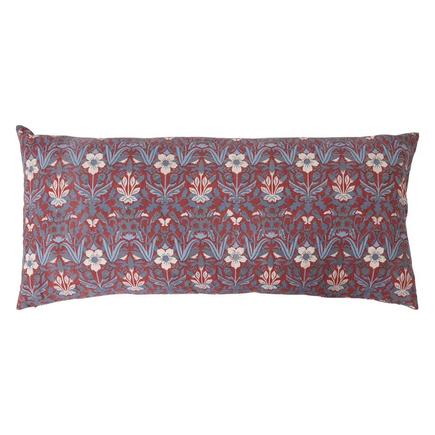 36" x 12" Cotton Lumbar Pillow with Floral Pattern
