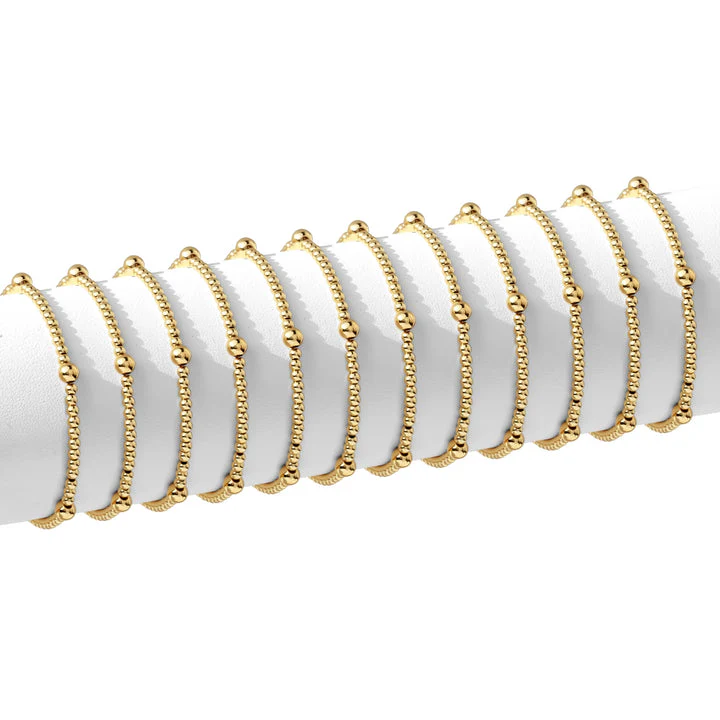 3mm Bead with 5mm accent Stretch Bracelets