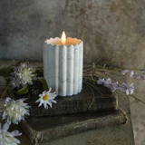 4" MARBLE CEMENT COLUMN 3D FLAME CANDLE