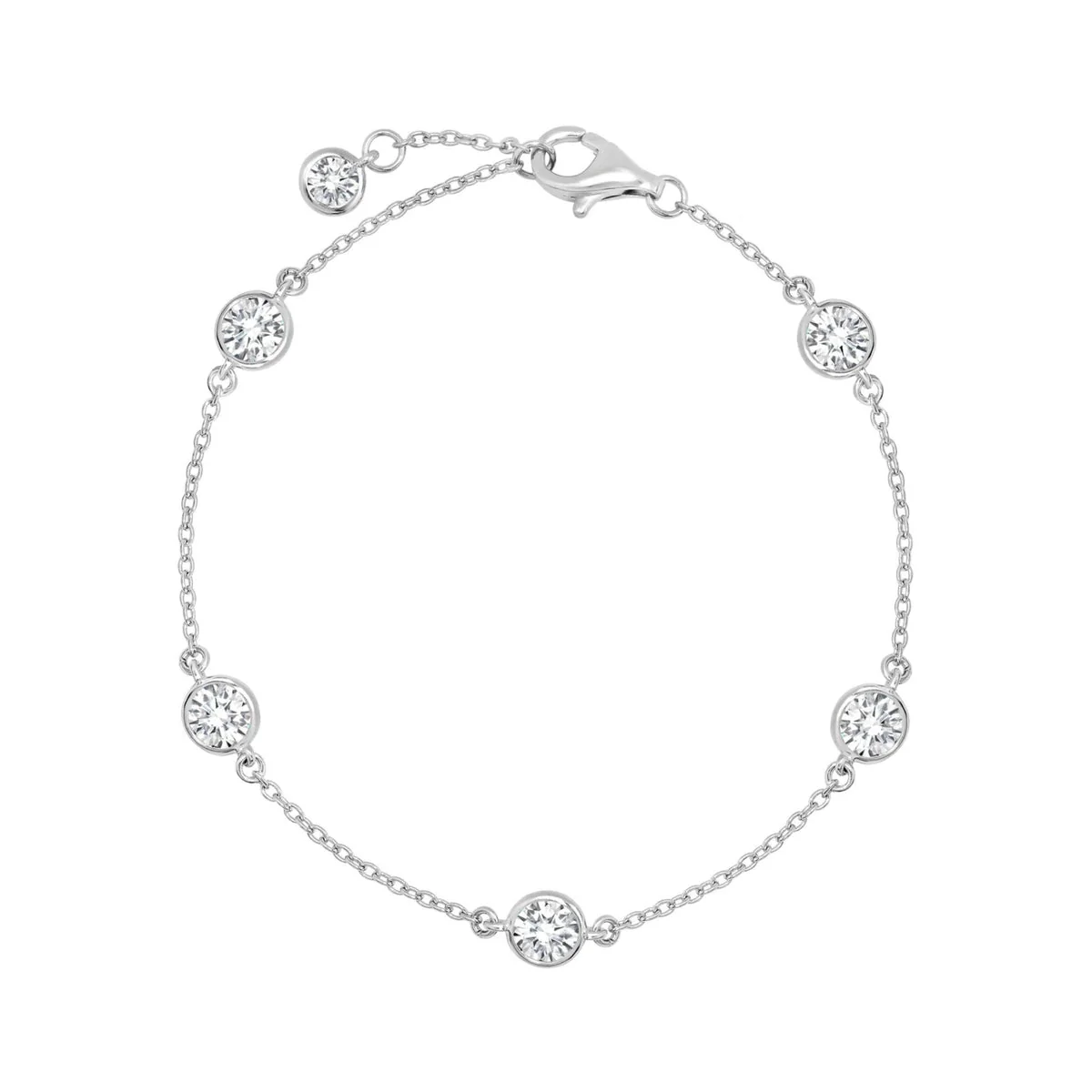 4mm Station Bracelet Finished in Platinum