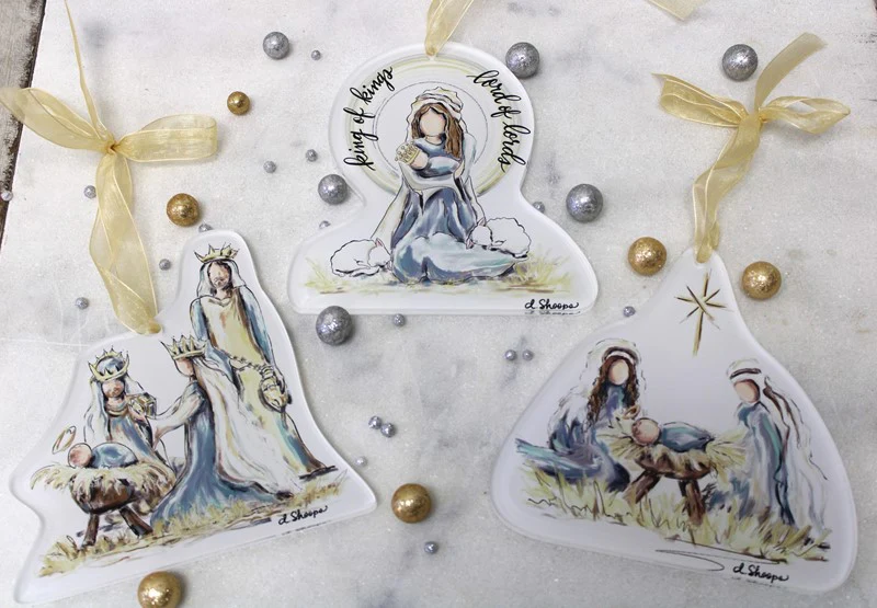 5-6.2x6" Cutout Acrylic Ornament, Nativity