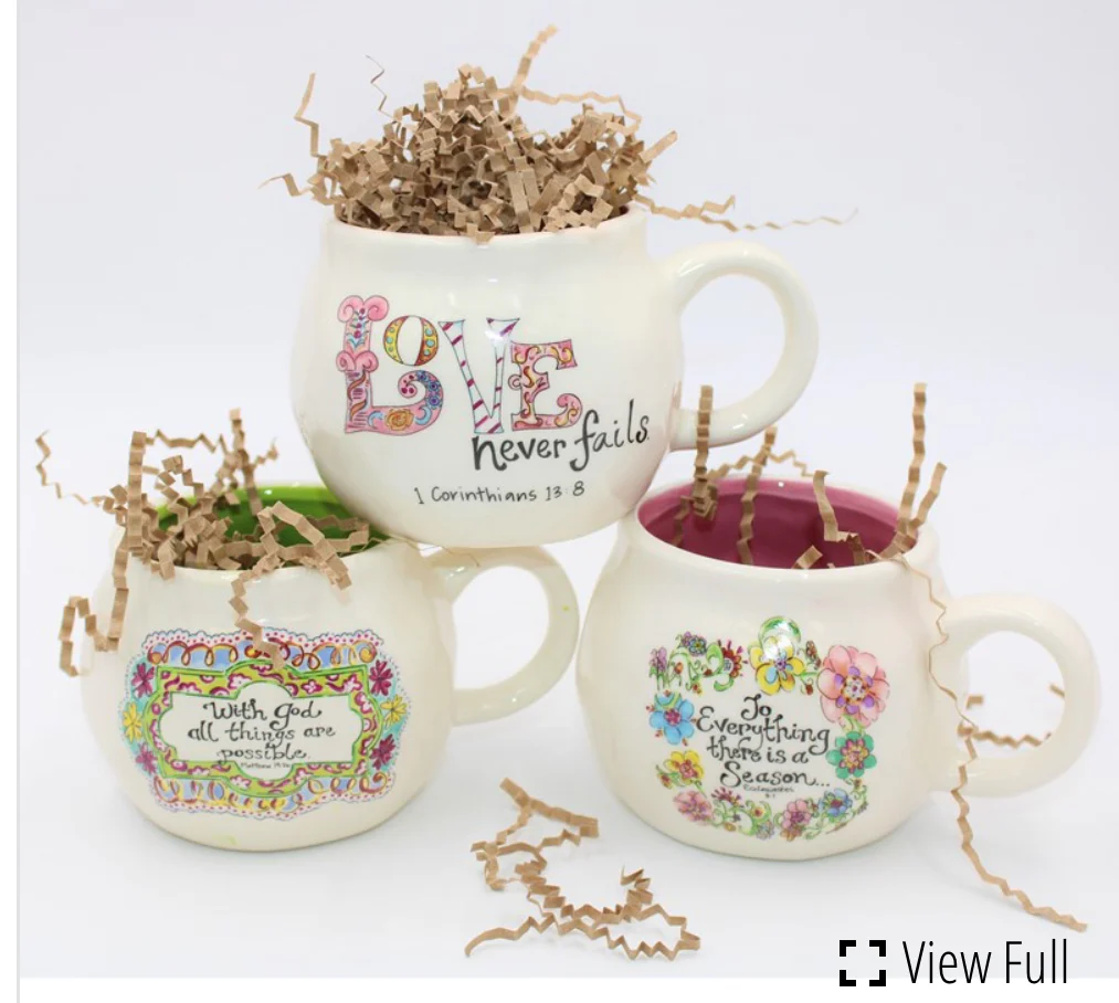 5" Ceramic Mug, 3 Assorted ©The Glory Bee
