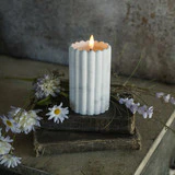 5" MARBLE CEMENT COLUMN 3D FLAME CANDLE