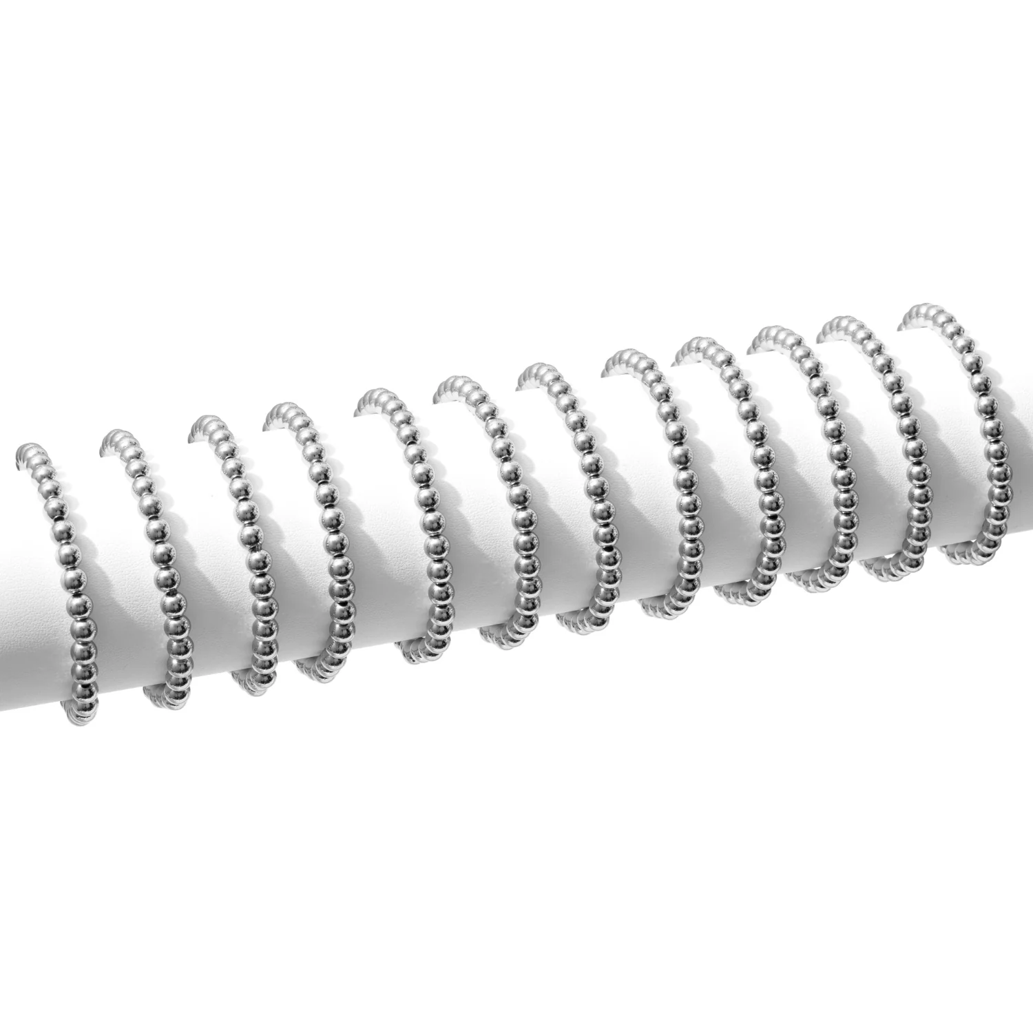6mm bead bracelets Silver