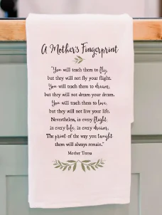 A Mother's Fingerprint Tea Towel