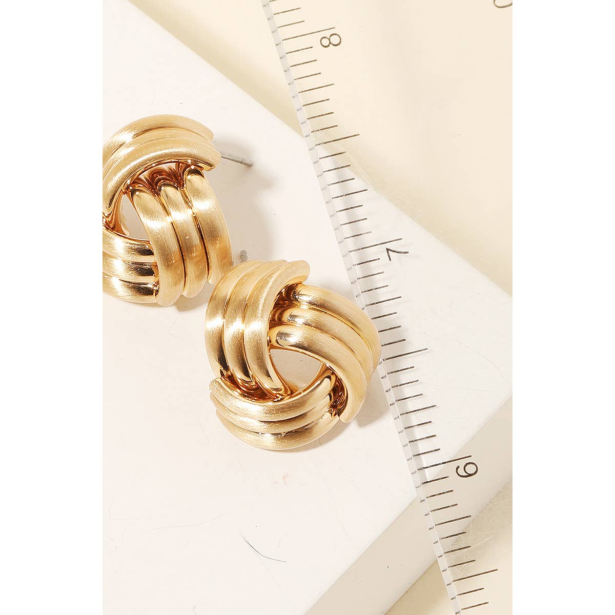 Anarchy Street - Brushed Metallic Triangle Layered Drop Earrings: PSG - Image 2