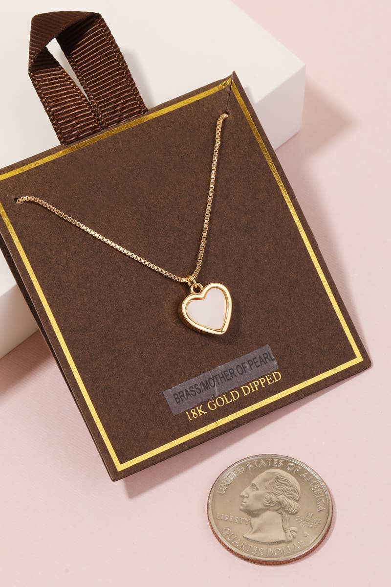 Anarchy Street - Gold Dipped Pearl Heart Pendant Necklace: G - Image 2