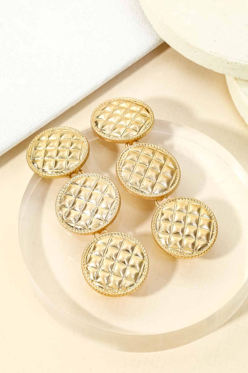 Anarchy Street - Matte Triple Disc Drop Earrings: GDCIR