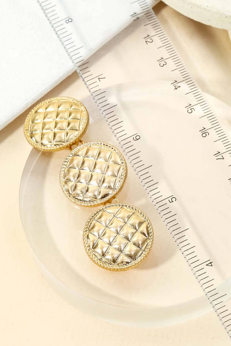 Anarchy Street - Matte Triple Disc Drop Earrings: GDCIR - Image 3
