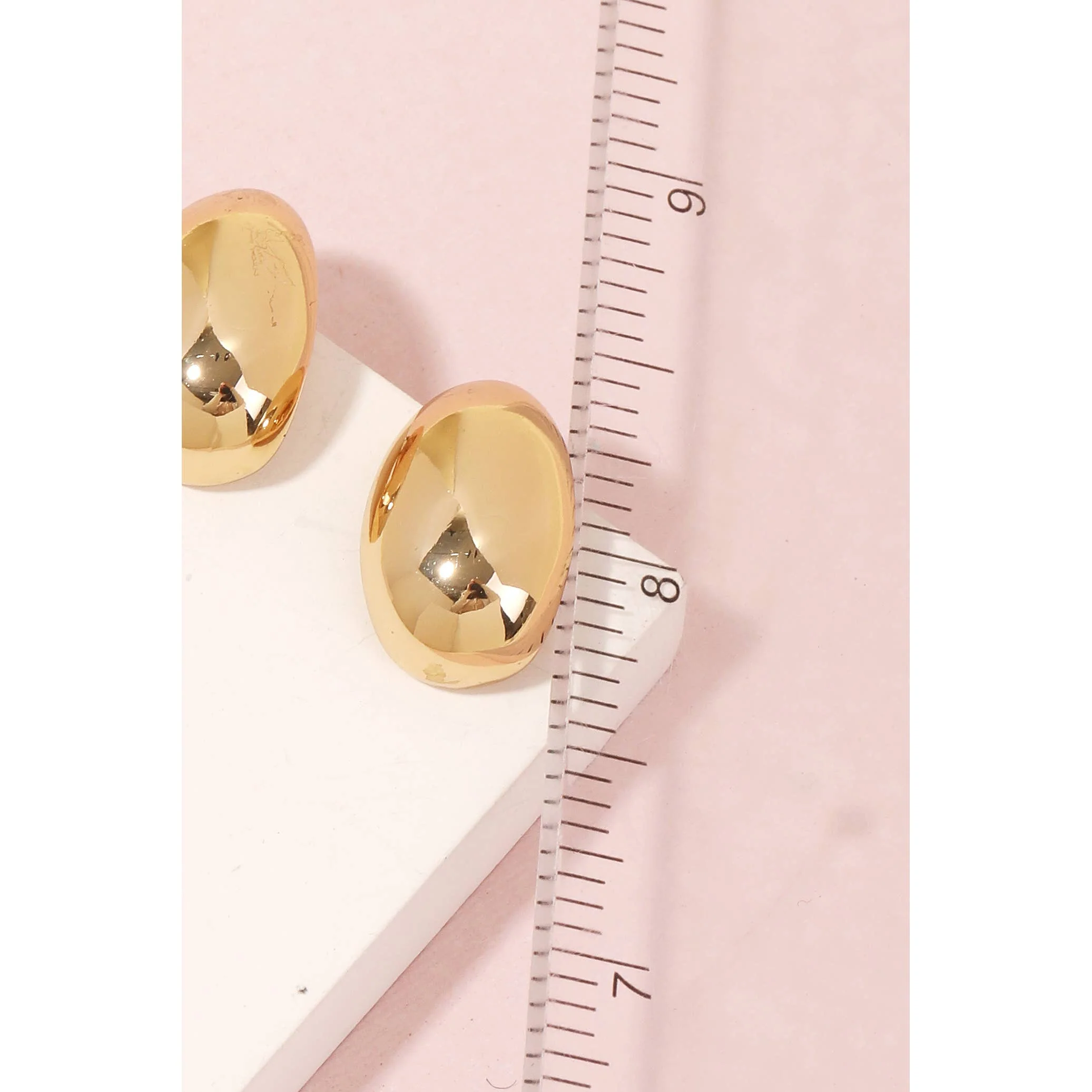 Anarchy Street - Oval Metallic Stud Earrings: G - Image 2