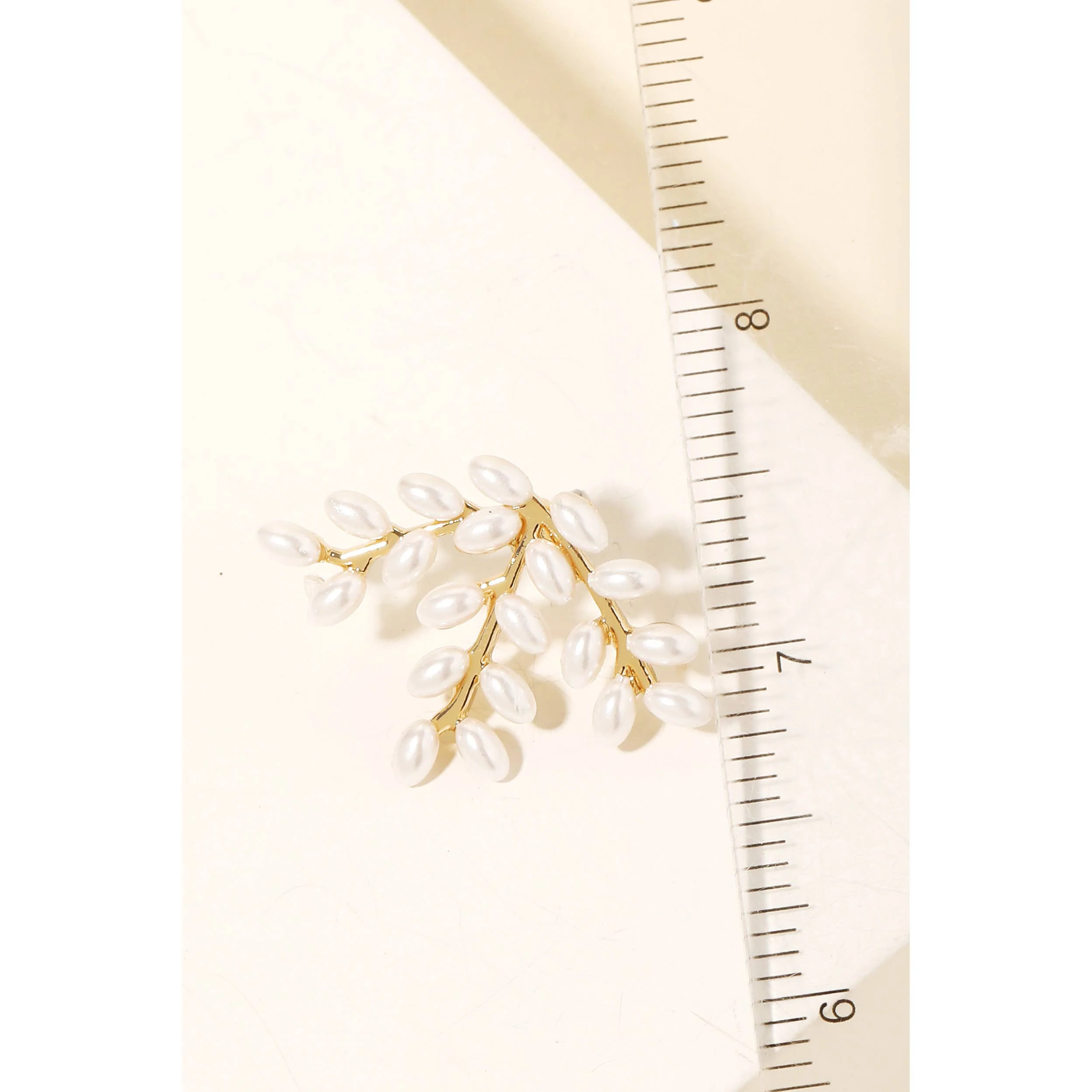Anarchy Street - Pearl Leaf Post Earrings: G - Image 2