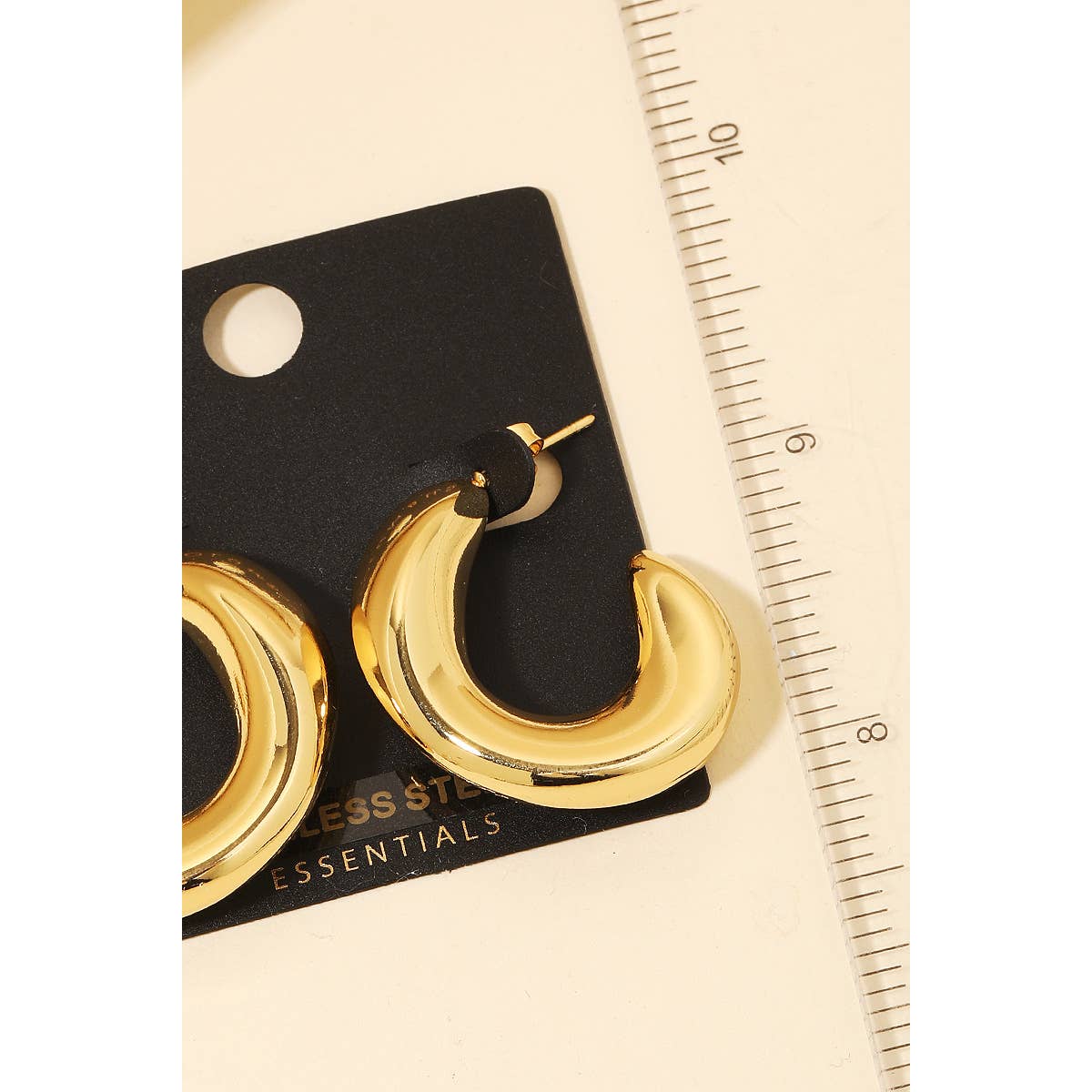 Anarchy Street - Stainless Steel Abstract Hoop Earrings: G - Image 2
