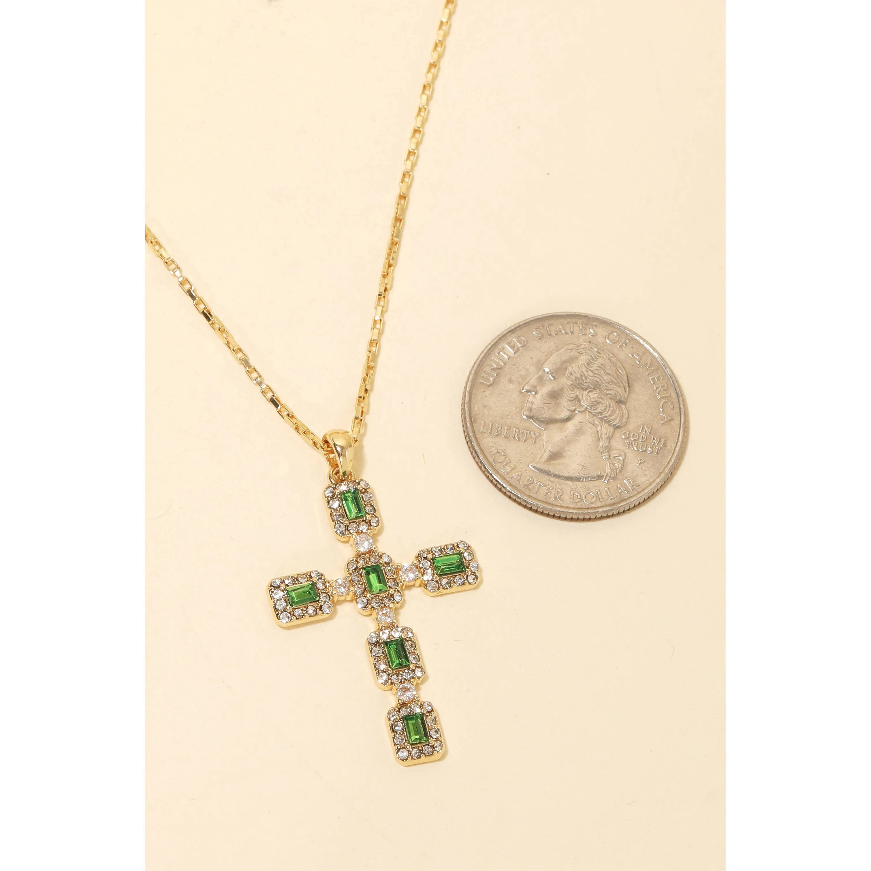 Anarchy Street - Studded Cross Pendant Chain Necklace: G - Image 3