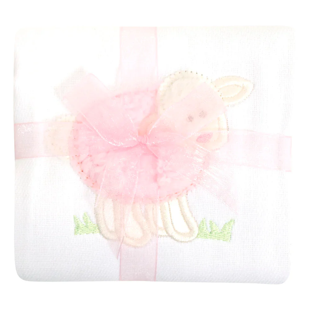 3 Martha's - Burp Cloth PINK LITTLE LAMB