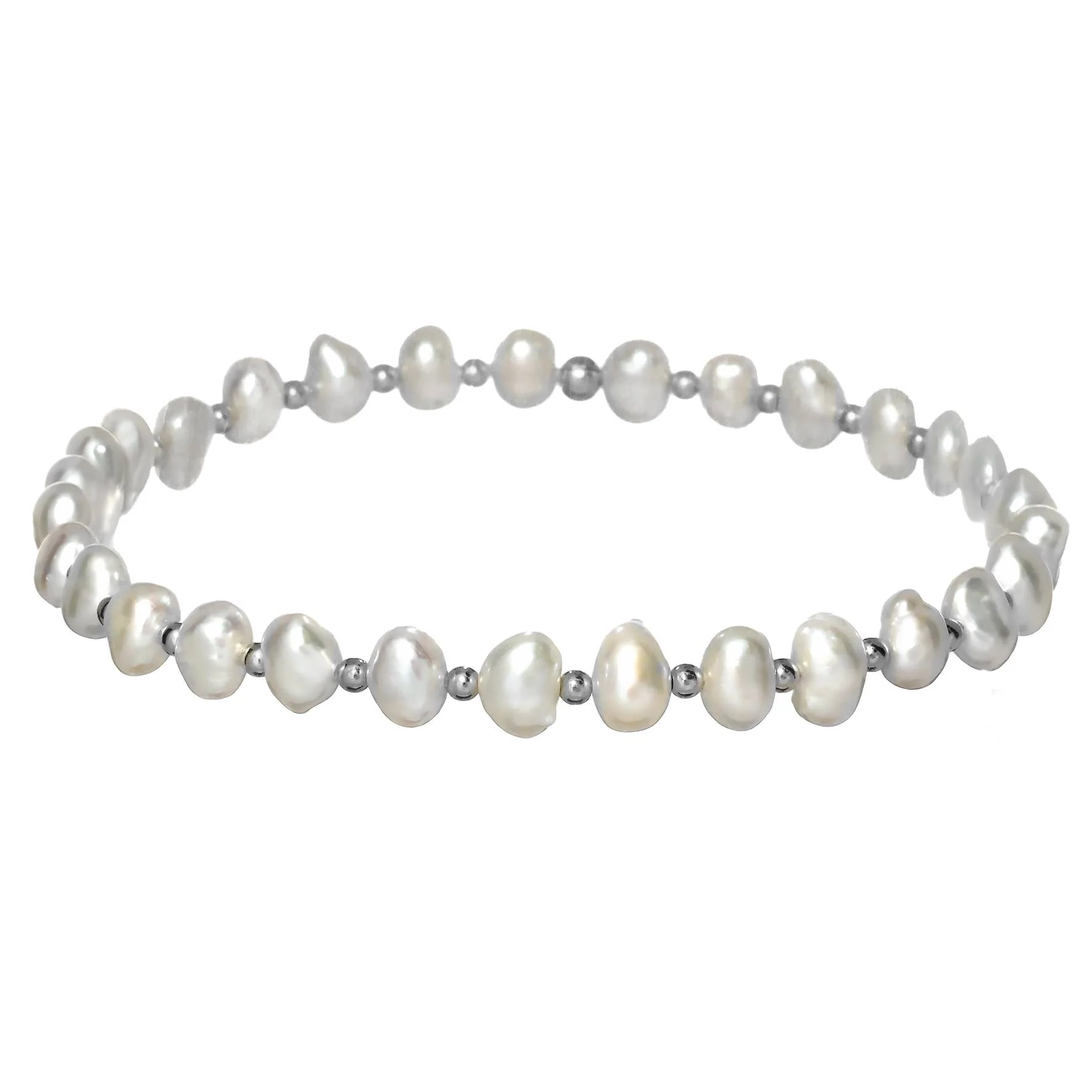 bara boheme - "AMELIA" 14K Gold Filled Bracelet: STERLING SILVER / Stretchy 6.5" - Image 2
