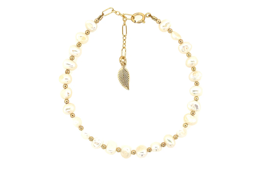 bara boheme - "AMELIA" 14K Gold Filled Bracelet: STERLING SILVER / Stretchy 6.5" - Image 4