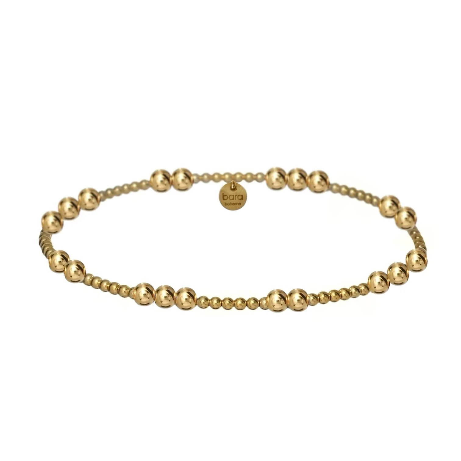 bara boheme - Carolyn | Gold Filled Beaded Bracelet: Gold Filled / Stretchy 6.5" (small) - Image 2