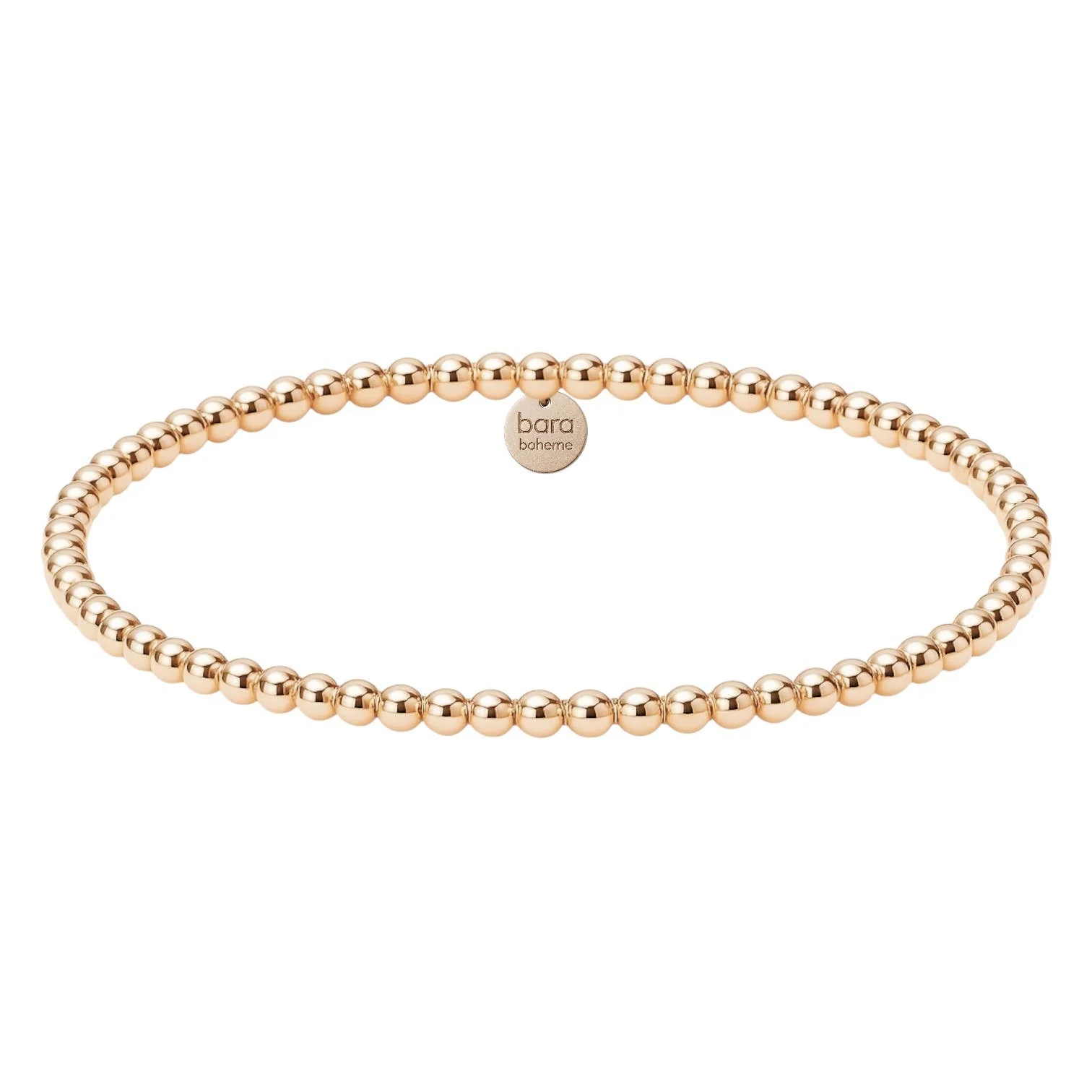 bara boheme - Classic 3MM | Gold Filled Beaded Bracelet: Gold Filled / Stretchy 6.5" - Image 3
