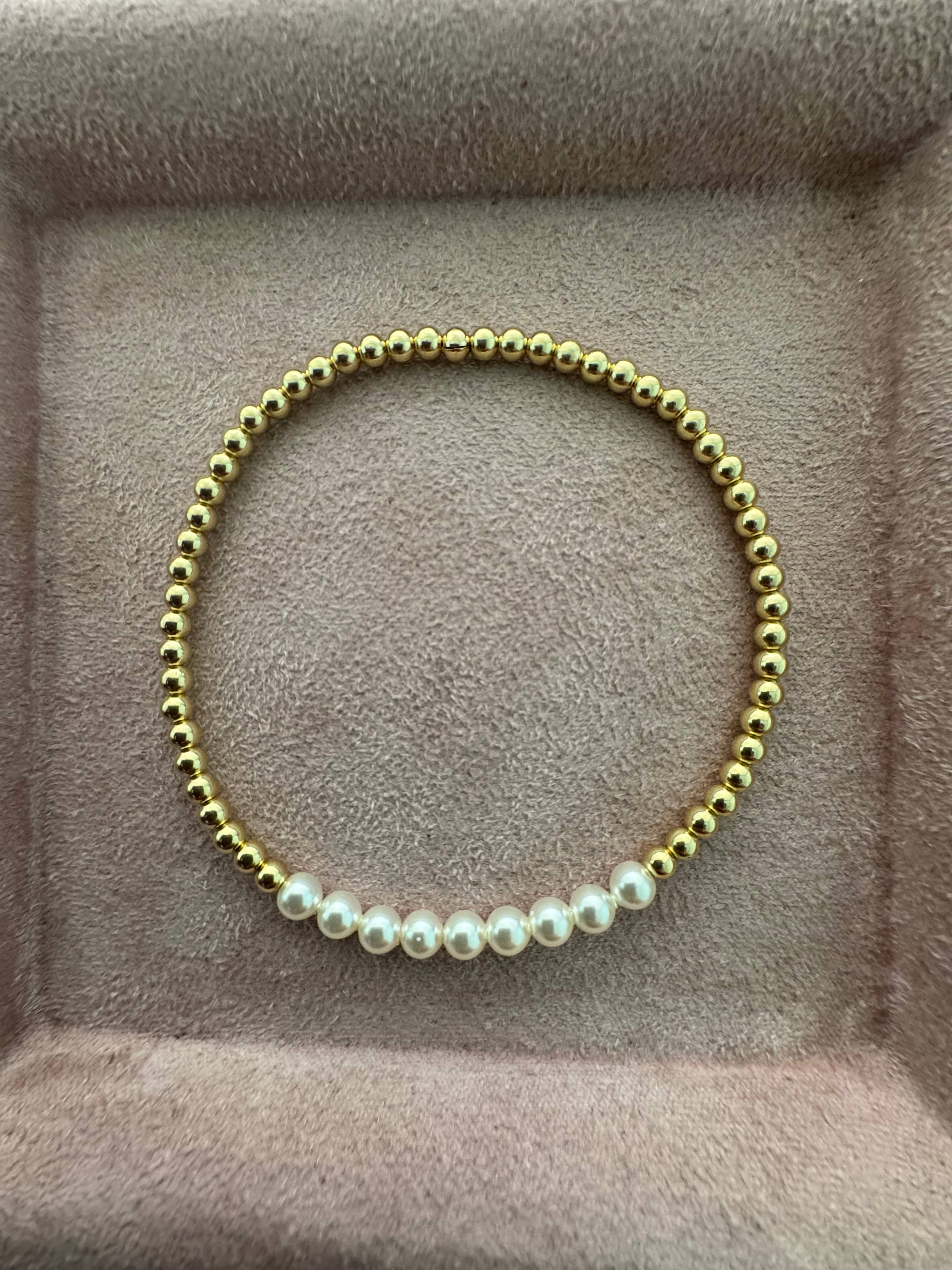 bara boheme - "COLETTE" 14K Gold Filled Bracelet: Gold Filled / Stretchy 6.5" - Image 3