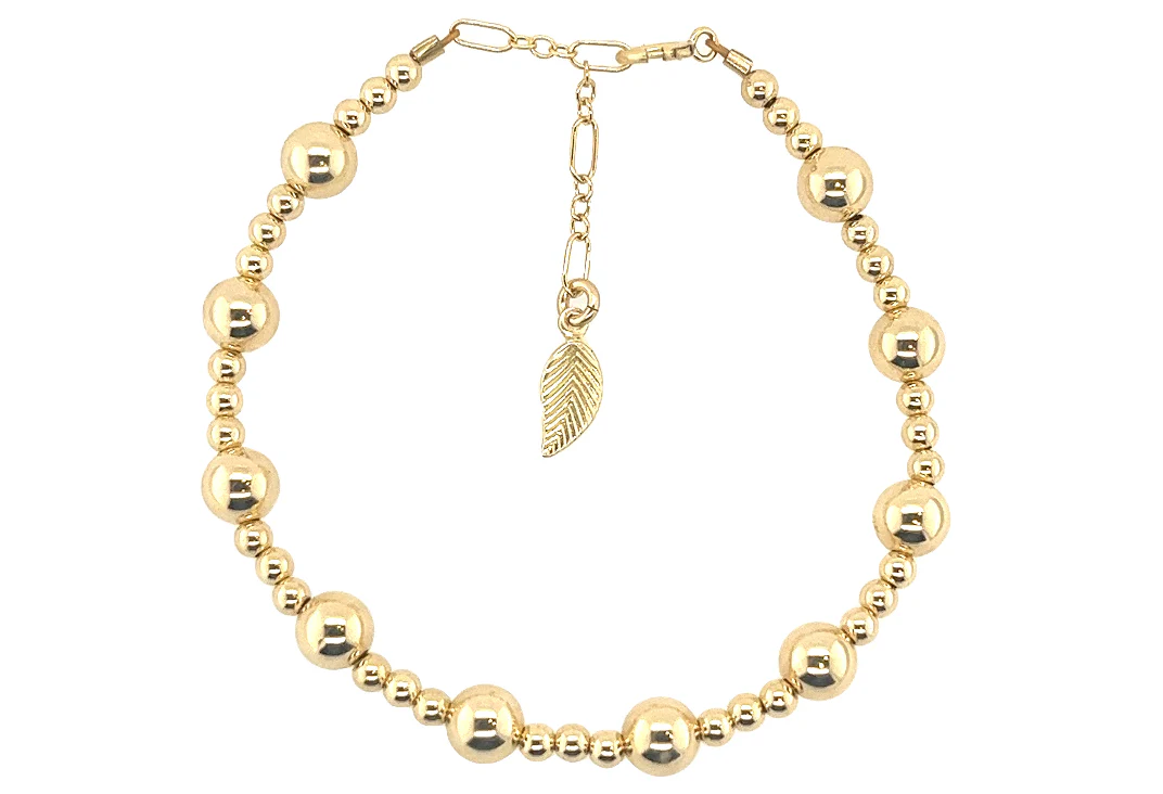 "JASMINE" Waterproof Bracelet: Gold Filled / Stretchy 6.5" - Image 3