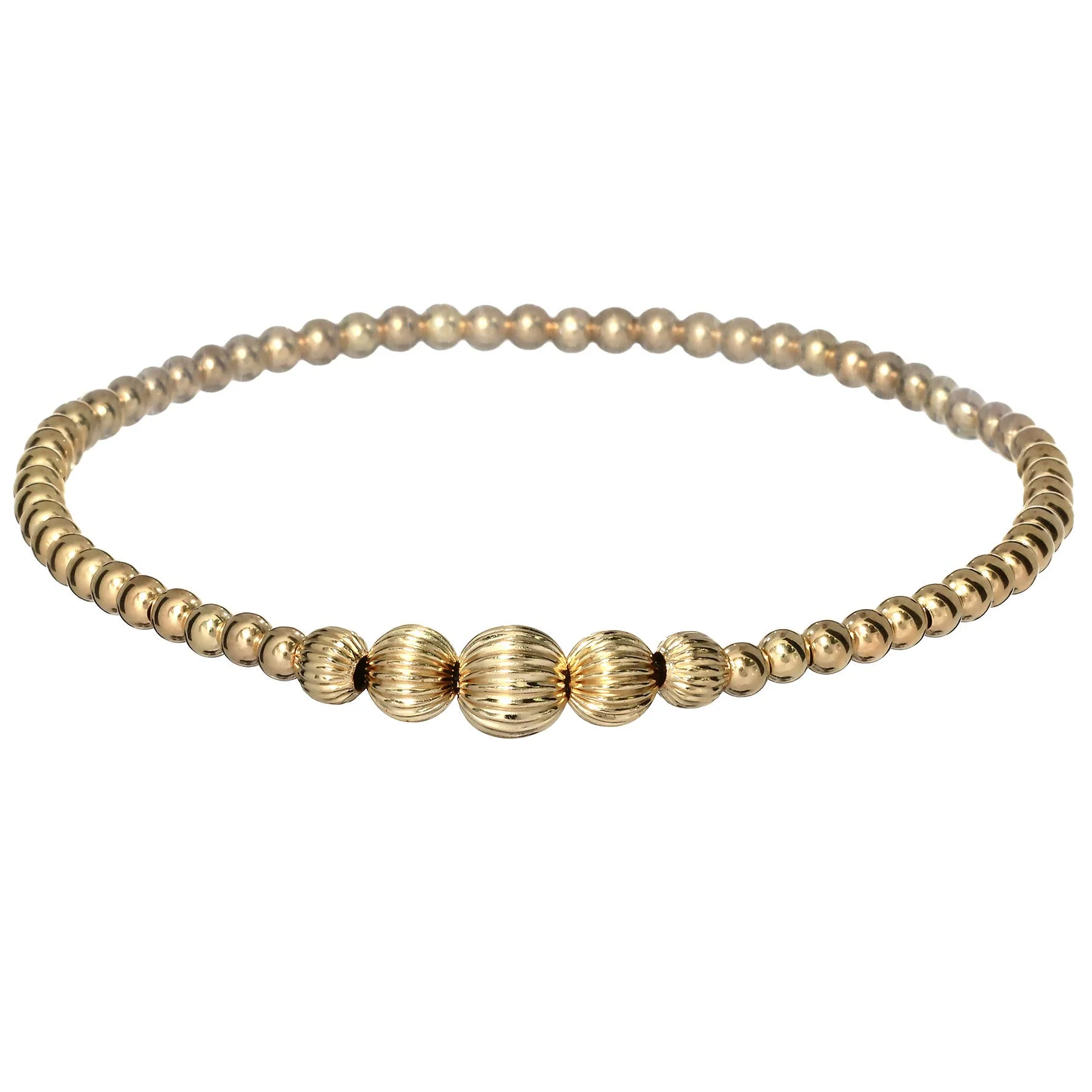 bara boheme - "VICTORIA" 14K Gold field Bracelet: Sterling Silver / Stretchy 6.5" - Image 2