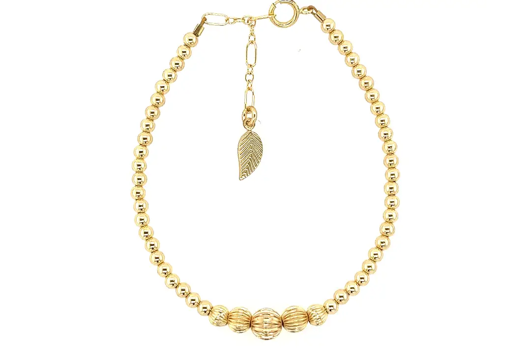 bara boheme - "VICTORIA" 14K Gold field Bracelet: Sterling Silver / Stretchy 6.5" - Image 5