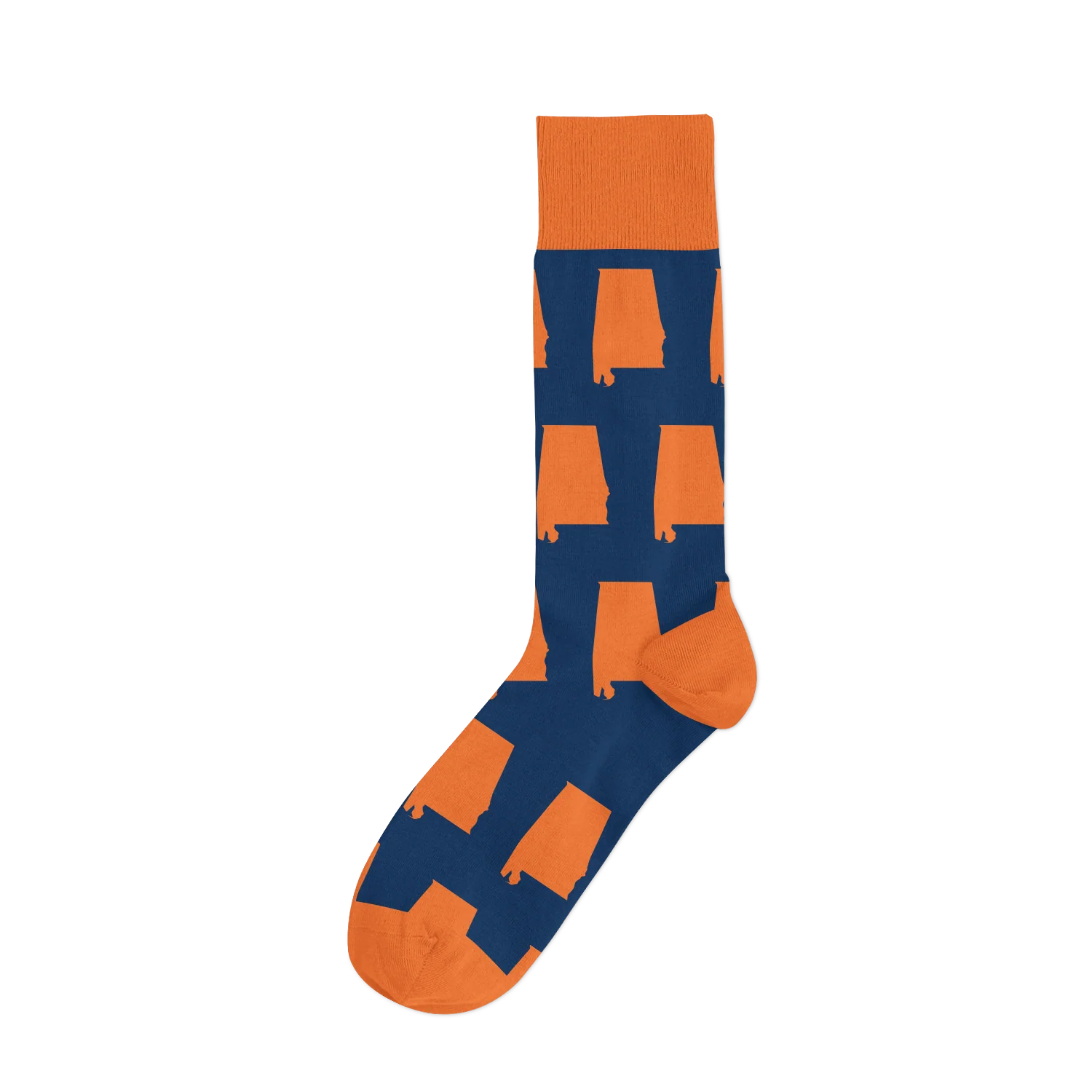 Barrel Down South - Alabama AL Navy/Orange Sock