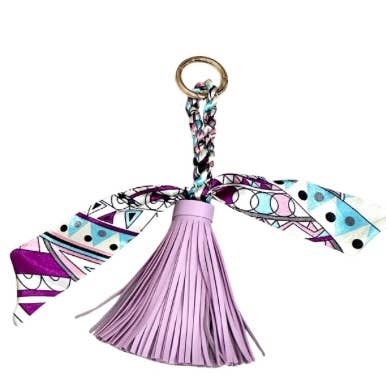 Be Clear Handbags - Amelia tassel bag charm: Raspberry - Image 12