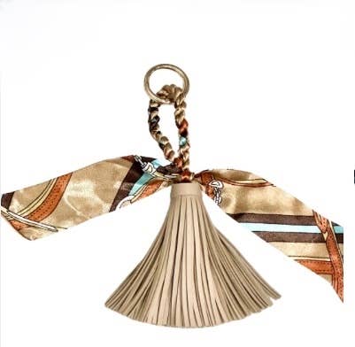 Be Clear Handbags - Amelia tassel bag charm: Raspberry - Image 3