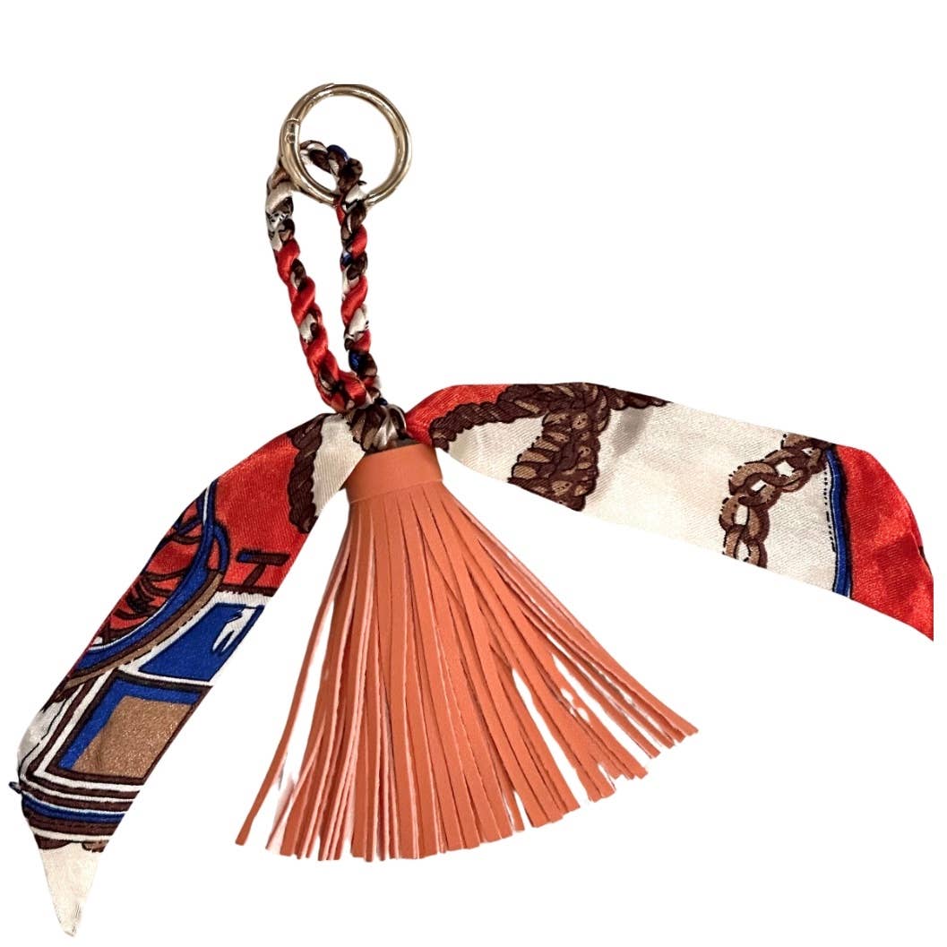 Be Clear Handbags - Amelia tassel bag charm: Red - Image 15