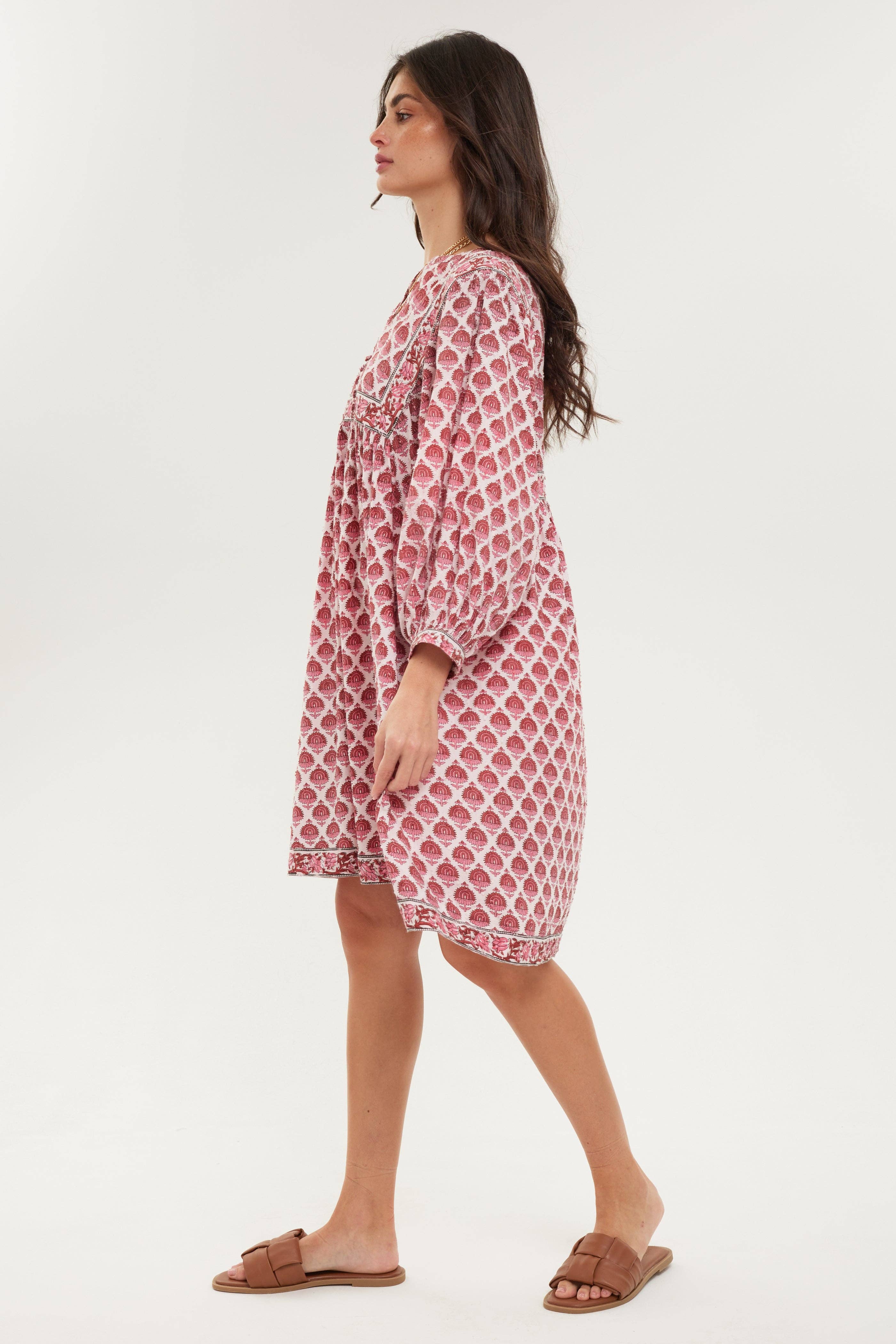 BECASA - Relaxed Mini Dress: Rosewood / XS/S - Image 2