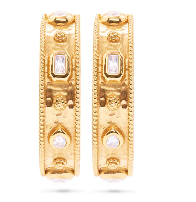 Berry Hoop Earrings- Clear Cubic Zirconia - Image 3