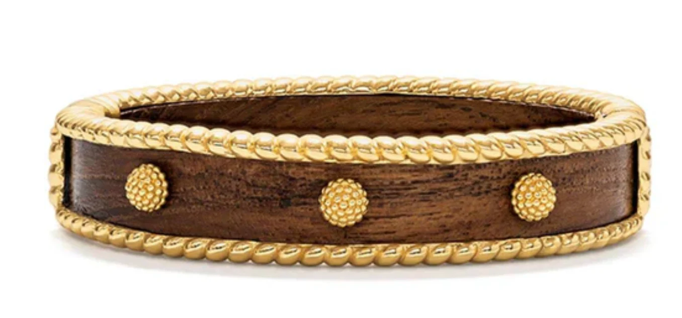 Berry Small Hinged Bangle- Teak