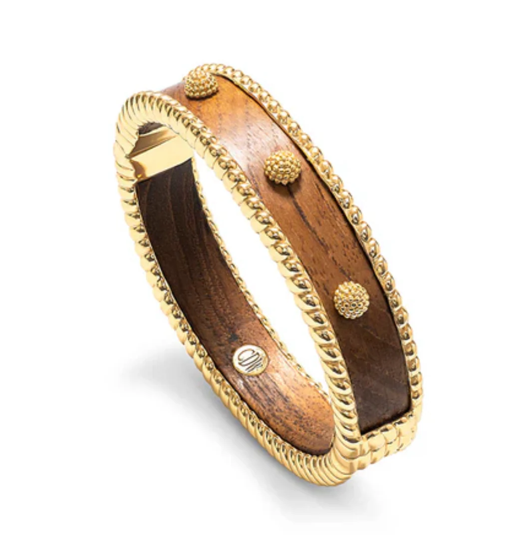 Berry Small Hinged Bangle- Teak - Image 3