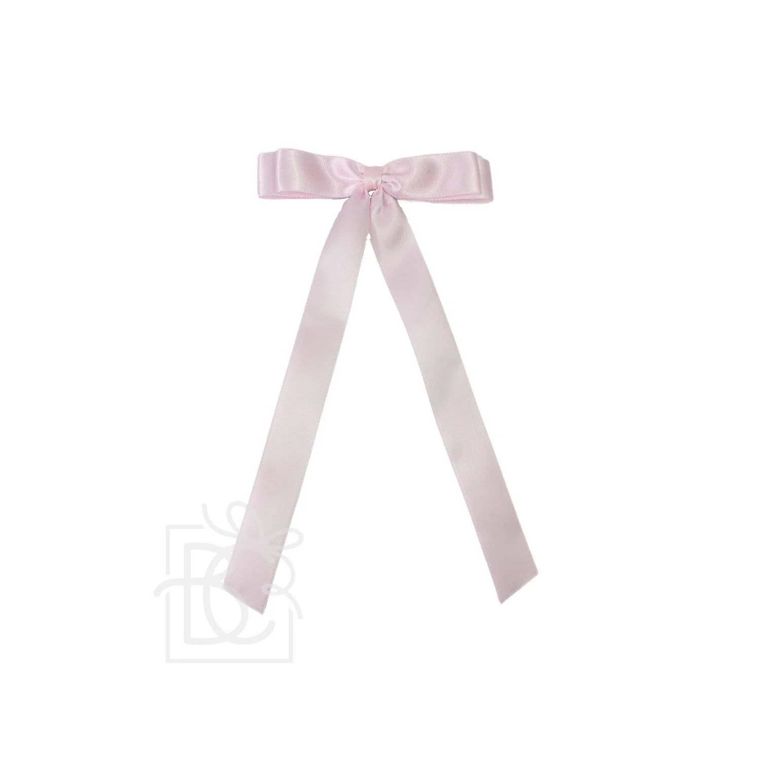 Beyond Creations, LLC - 7/8" SATIN LAYERED TAIL BOW ON ALLIGATOR CLIP: Powder Pink