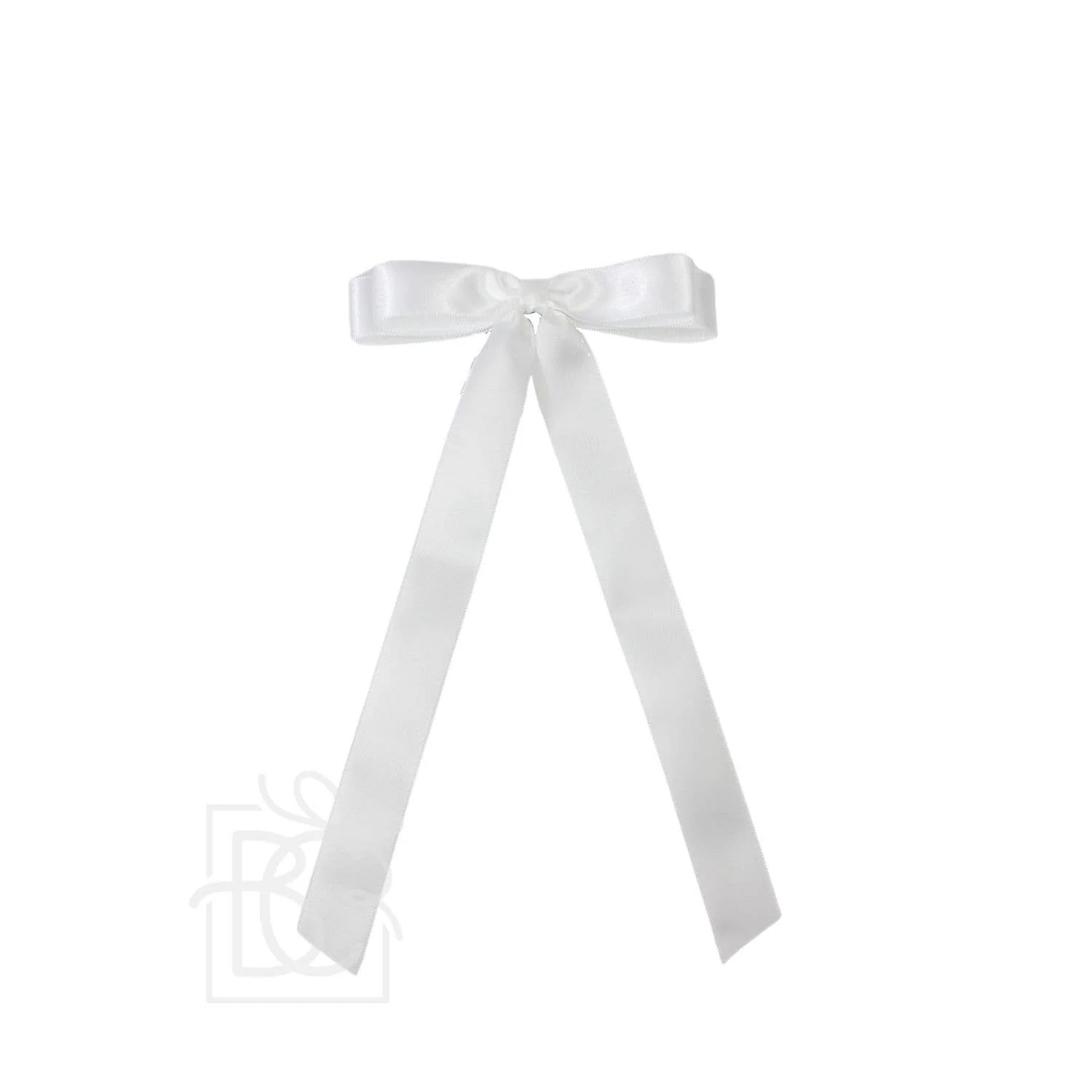 Beyond Creations, LLC - 7/8" SATIN LAYERED TAIL BOW ON ALLIGATOR CLIP: Powder Pink - Image 6