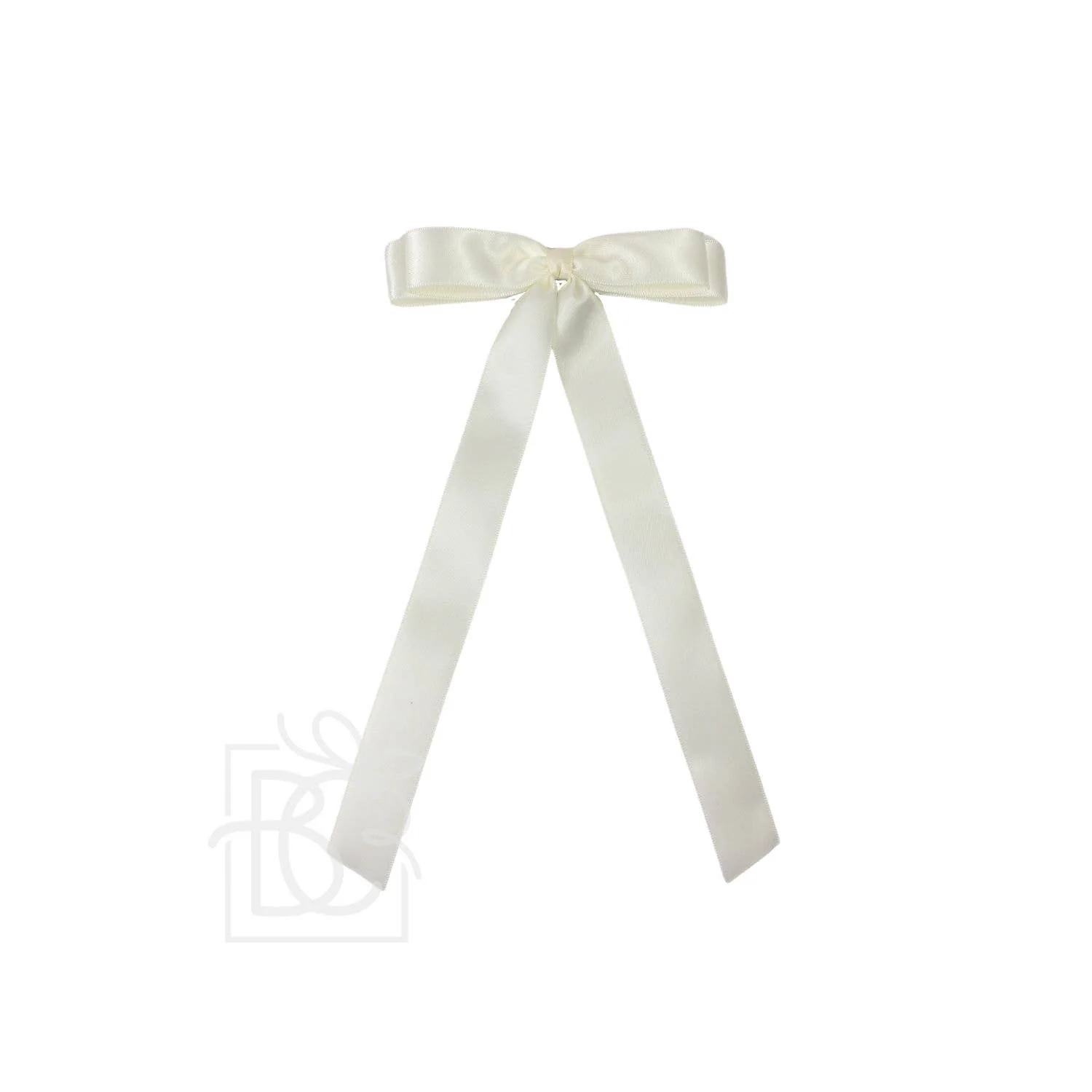 Beyond Creations, LLC - 7/8" SATIN LAYERED TAIL BOW ON ALLIGATOR CLIP: Powder Pink - Image 9