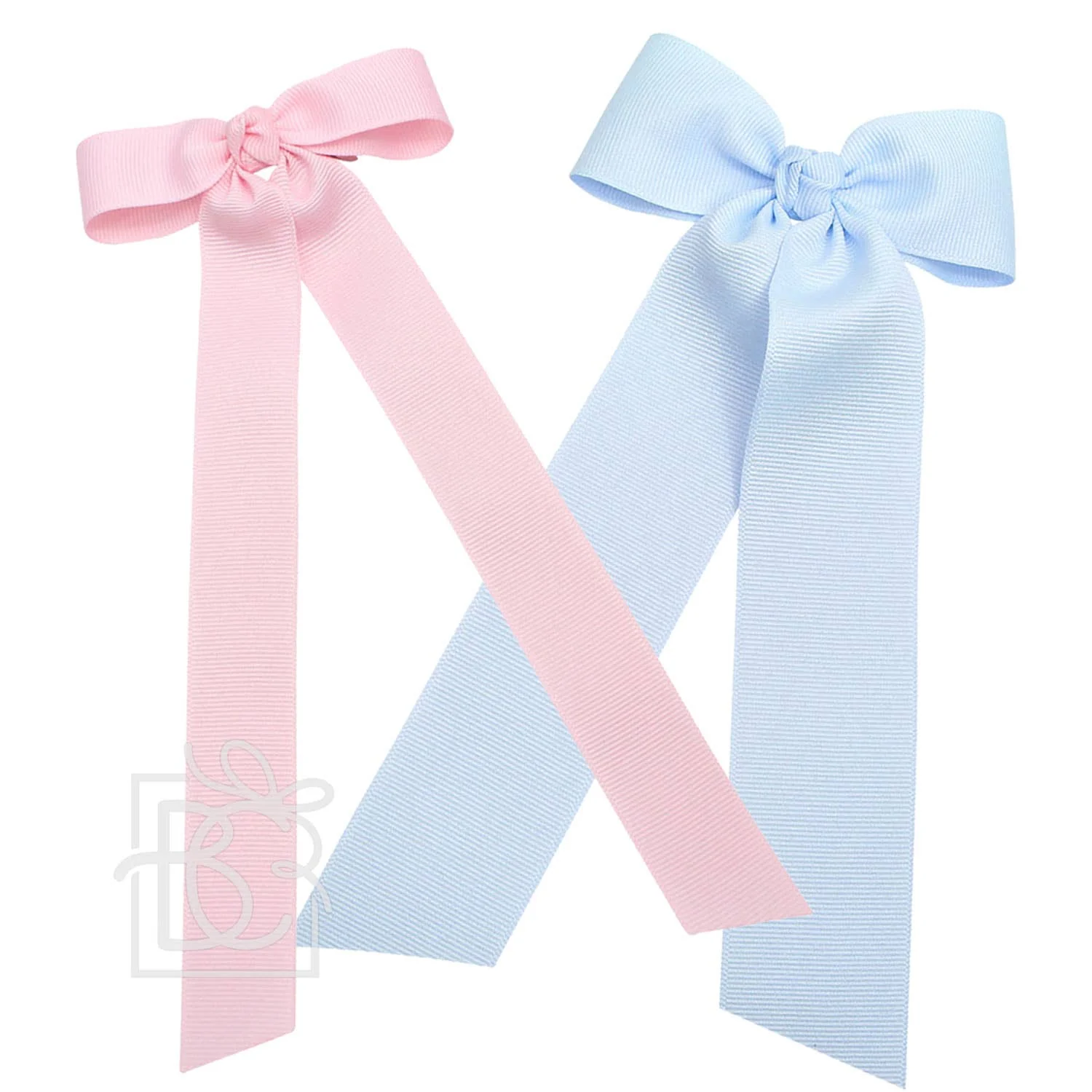 Beyond Creations, LLC - FLAT BOW W/ 7" STREAMERS ON ALLIGATOR CLIP: 3.5" W/ 7" Streamers / NAVY - Image 2