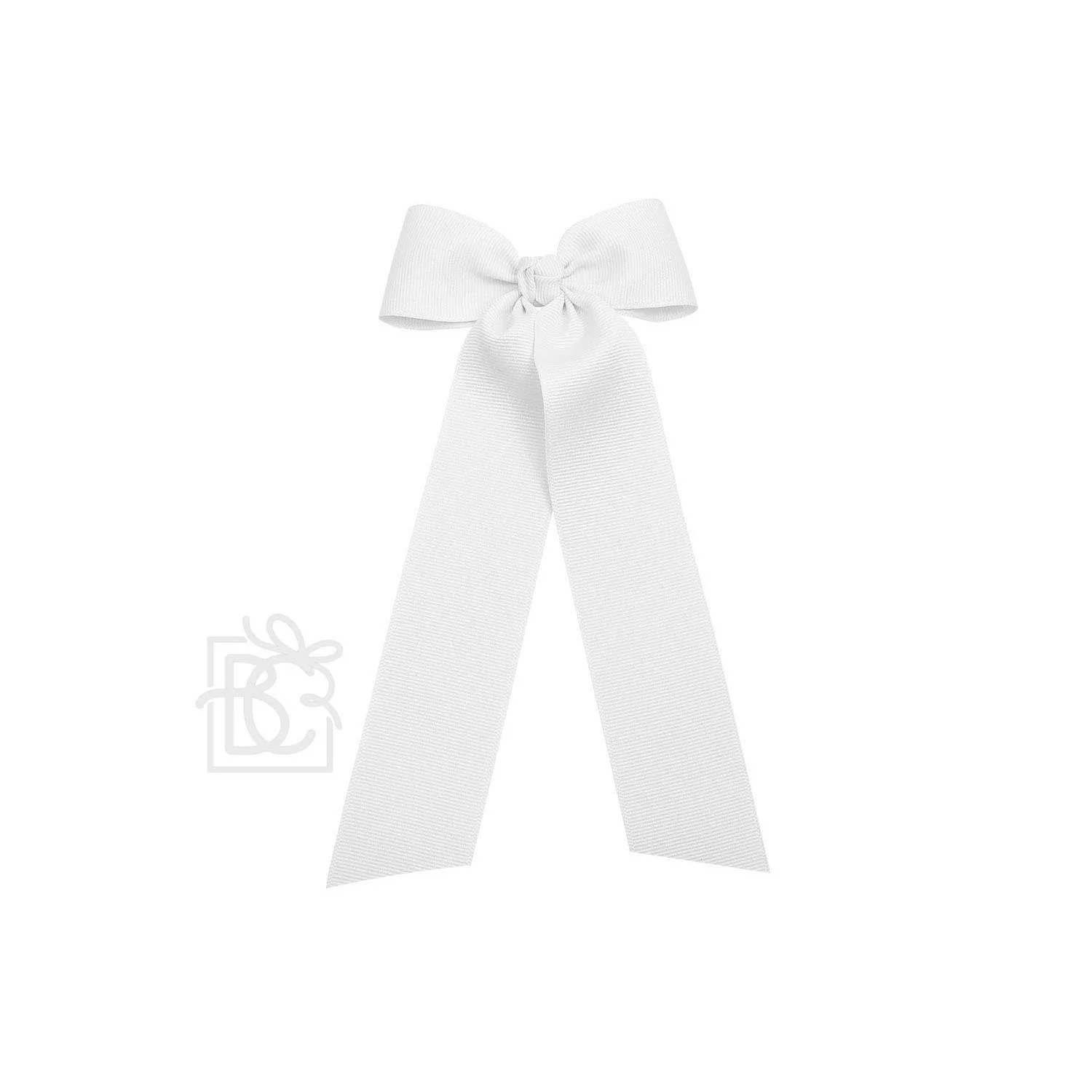 Beyond Creations, LLC - FLAT BOW W/ 7" STREAMERS ON ALLIGATOR CLIP: 3.5" W/ 7" Streamers / WHITE - Image 24