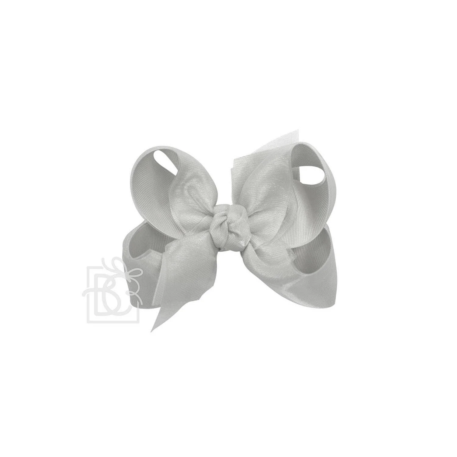 Beyond Creations, LLC - LAYERED ORGANZA/GROSGRAIN BOW ON CLIP: 4.5" Large - 1.5" Ribbons on Alligator Clip / WHITE - Image 21